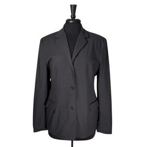 Brooks Brothers Womens Blazer 16 Gray Wool Stretch Classic Vintage Career Jacket